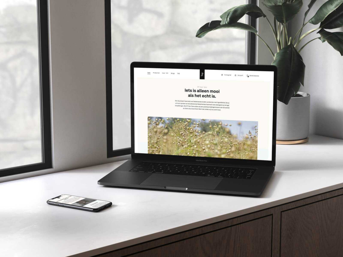 Webshop ivy hair care mockup niice achterhoek Webshop ivy hair care mockup niice achterhoek